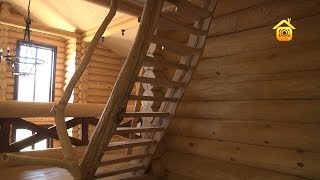 Смотреть онлайн Строительство лестницы для дома в рустикальном стиле