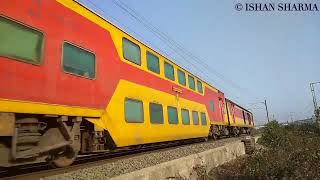 preview picture of video 'Stunning And Impressive Looking BRC WAP-7 With AC Cab Fitted 12931 MMCT ADI Double Decker Towards St'