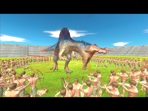 100 Archers vs 1000 Carnivore Dinosaurs - Battle Royale Tournament - Animal Revolt Battle Simulator