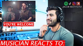 Musician Reacts To You&#39;re Welcome - Jordan Fisher + Lin Manuel Miranda