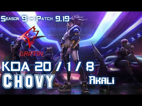 GRF Chovy AKALI vs LUCIAN Mid - Patch 9.19 KR Ranked