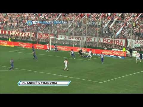 Gol Franzoia. Unión 1 San Lorenzo 1. Torneo Inicial 2012. Fecha 15. Fútbol Para Todos.