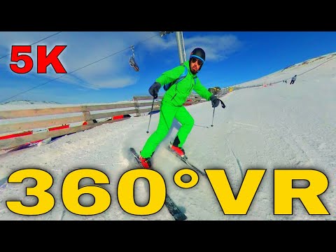 360° VR Snow Fun Team in Sinaia Cota 2000 Visit Romania Beautiful Ski Slope 5K Virtual Reality HD 4K