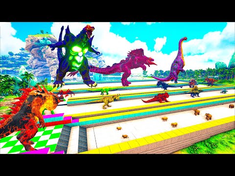 Super Godzilla Deathrun VS Brachiosaurus X Kong - Ark Dinosaurs