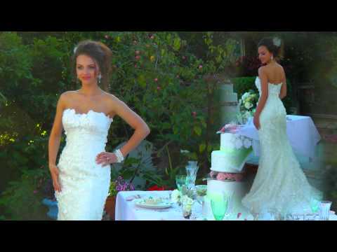 video:Lezu 2013 Strapless Floral Lace Mermaid Wedding Dress