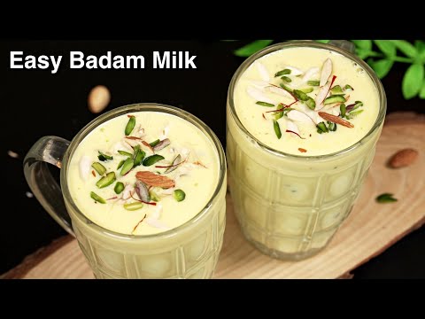 Easy Badam Shake Recipe - Badam Milk | Almond Milk Shake