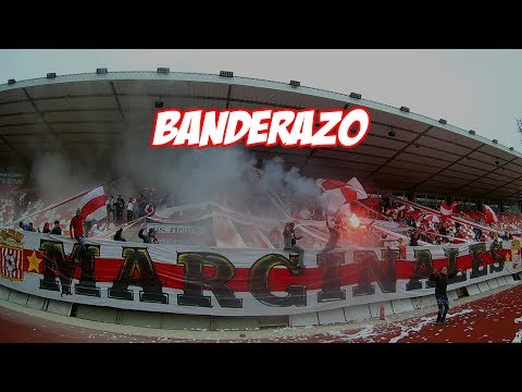 "Banderazo previo a Everton | 06/10/2018" Barra: Los Marginales &bull; Club: Curicó Unido