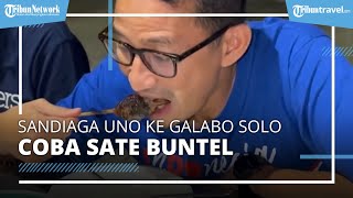 Berkunjung ke Solo, Sandiaga Uno Cicipi Kuliner Sate Buntel dan Tengkleng di Galabo