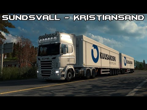 Euro Truck Simulator 2 ProMods 2.2: Sundsvall to Kristiansand! Timelapse