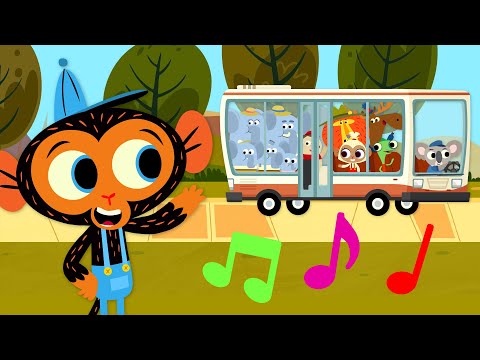 The Wheels On The Bus | Nursery Rhymes | Mr. Monkey, Monkey Mechanic