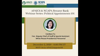 APAICS & NCAPA Webinar Series: Political Appointments 101