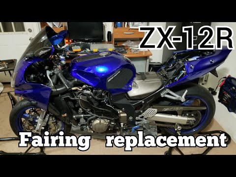 Kawasaki Ninja ZX12R fairing, valve cover gasket, oil change and exhaust paint and wrap.