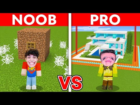 NOOB VS PRO: COSTRUIAMO LA CASA PIU' SICURA NELLA BATTAGLIA DI COSTRUZIONI su MINECRAFT!