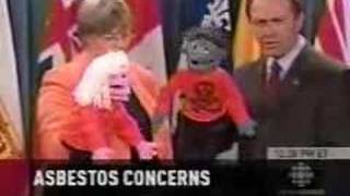 That same year, he used a puppet named Toxic Timmy at a press conference to talk about asbestos. 
"You would have to be crazy to put asbestos in children's toys," Martin said in his best Sesame Street voice. "It's sort of like putting razor blades into children's apples at Hallowe'en time."