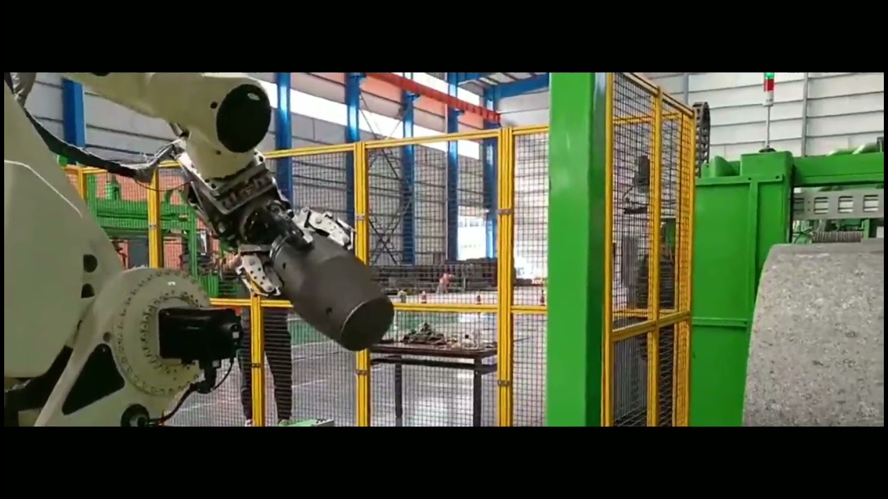 Graphite electrode processing and joint assembly line.