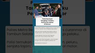 Polisi Bekuk 3 Pelaku Pencurian Motor di Bekasi, Senjata Api hingga Alat Pembobol Disita