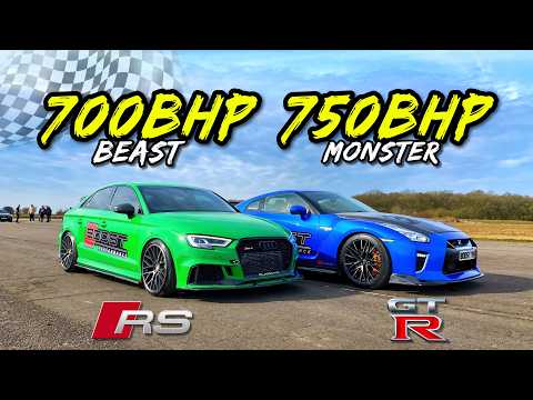 STREET KINGS.. 750BHP R35 GT-R vs 700BHP AUDI RS3