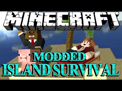 NEW MOBS AND WEAPONS Minecraft Modded Survival Island Let's Play w/ BajanCanadian! #1 | JeromeASF