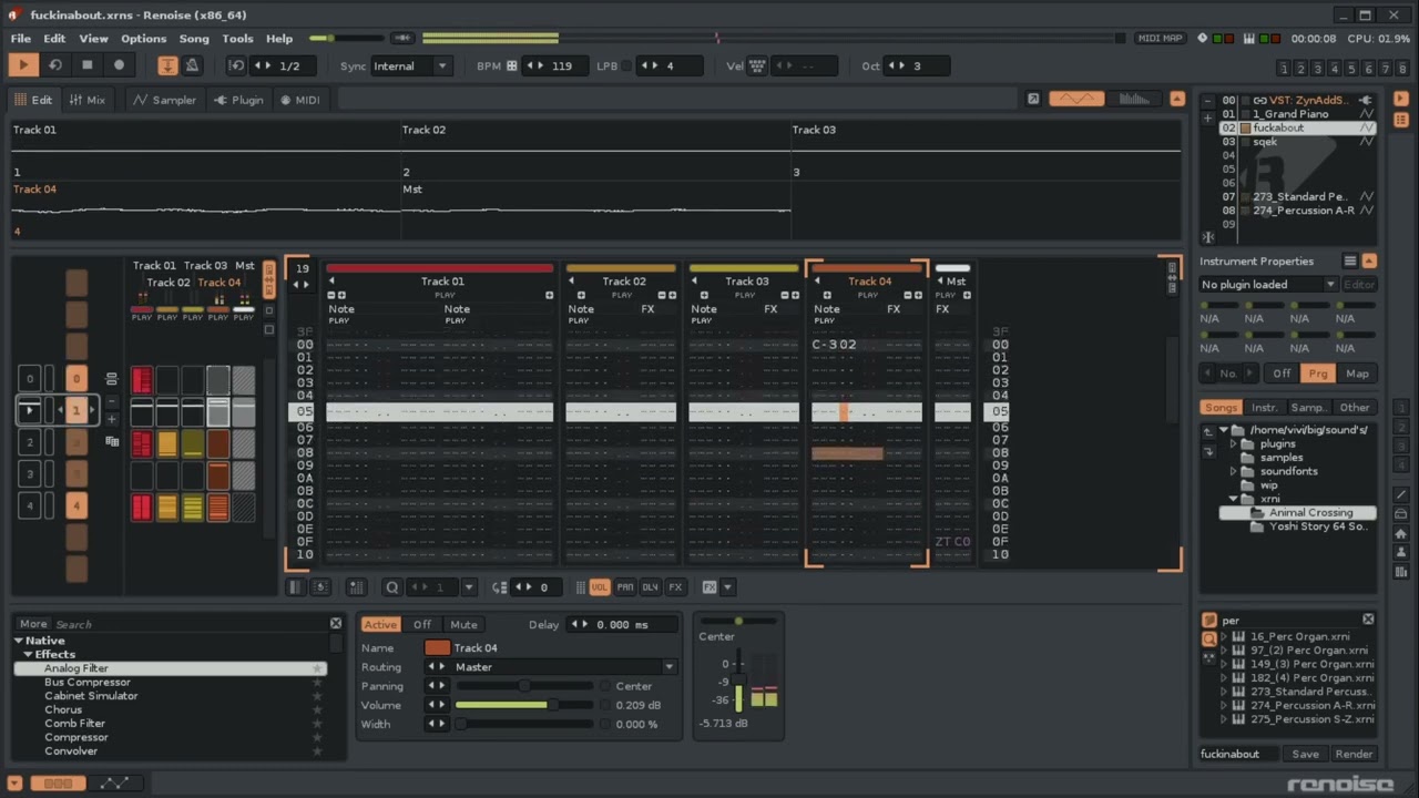 i followed a renoise tutorial