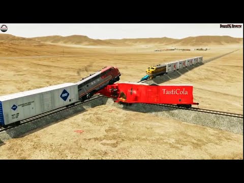 Impossible Three overlapping Rail Tracks vs Trians Crossing 😱 - BeamNG Drive || Trains Crashes