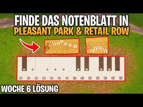 Fortnite: Finde das Notenblatt in Pleasant Park & Retail Row mit Klavieren | Woche 6 | Detu Video