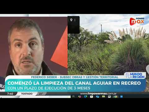 Comenzó la limpieza del Canal Aguiar en Recreo | Federico Sieber, Subsec Obras y Gestión Territorial