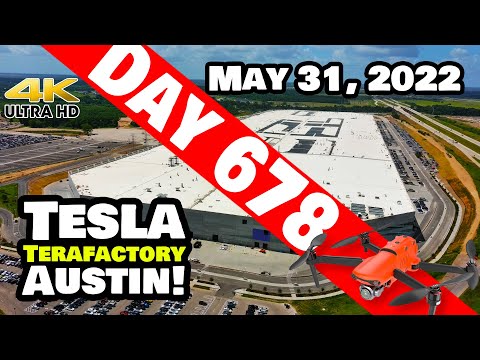 GIGA TEXAS CRANKING OUT MODEL Ys!  - Tesla Gigafactory Austin 4K  Day 678 - 5/31/22 - Tesla Texas