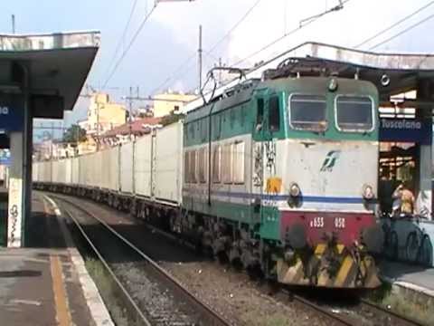 E655.050 in partenza col TC 57104 Frosinone - Novara