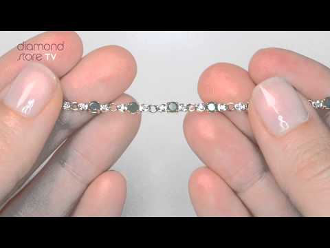 i3598 - 9K Gold Diamond and Emerald Claw Set Link Bracelet