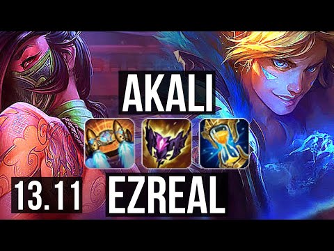 AKALI vs EZREAL (MID) | 1.5M mastery, 8/3/11, 400+ games | KR Diamond | 13.11