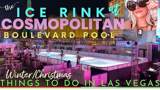 Cosmo cosmopolitan Las Vegas Ice skating rink at boulevard rooftop pool