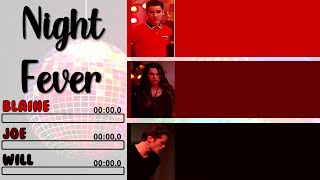 Glee - Night Fever | Line Distribution + Lyrics