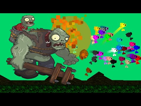 Plants Vs Zombies Game Animation - Escape The Gargantuar Zombie - marble race Survival (Algodoo)