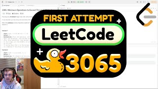YouTube video 'my attempt at solving leetcode 3065: minimum operations to exceed threshold value i [SOLVED]'