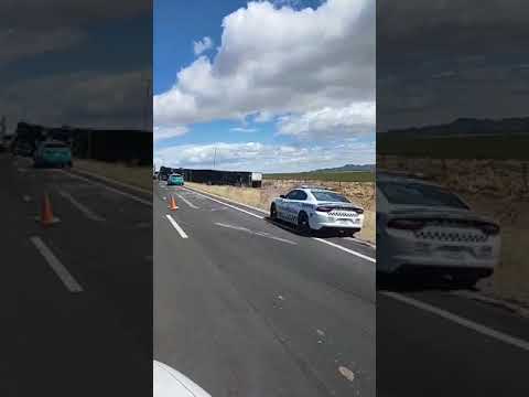 fuerte accidente en la carretera Chihuahua ahumada en el kilómetro 85 de Chihuahua  a Ciudad Juáre