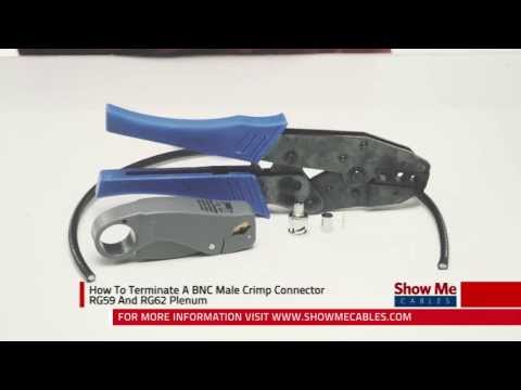 How To Make A BNC Male Crimp Connector - RG59 & RG62 Plenum #3028