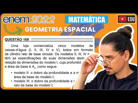 [ENEM 2022] 169 📘 GEOMETRIA ESPACIAL Uma loja comercializa cinco modelos de caixas-d’água (I, II,