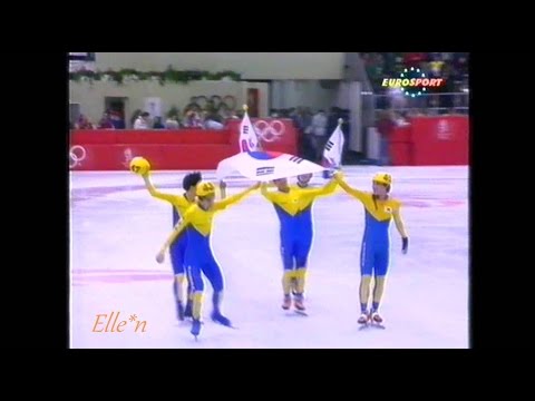 Winter Olympic Games Albertville 1992 - final 5000 m relay: Gold ROK (WR) 2. CAN 3. JPN 4. NZL