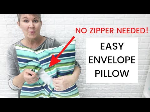 Part of a video titled Envelope Pillow Cover Tutorial - Fast and Easy Sewing Project! - YouTube