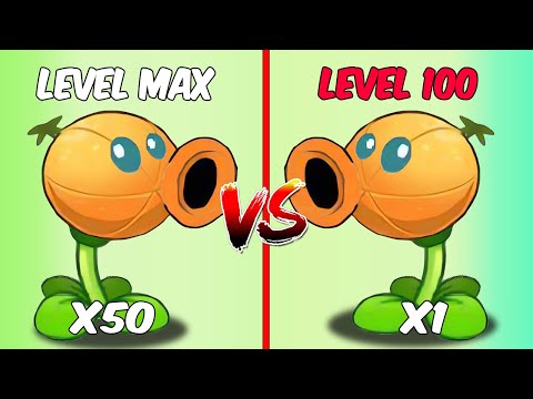 PvZ 2 Challenge - All Plants Level 1 Vs Level Max Vs Level 100 Vs Castlehead Zombie Level 15