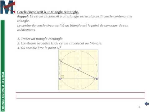 comment construire un cercle circonscrit d'un triangle rectangle