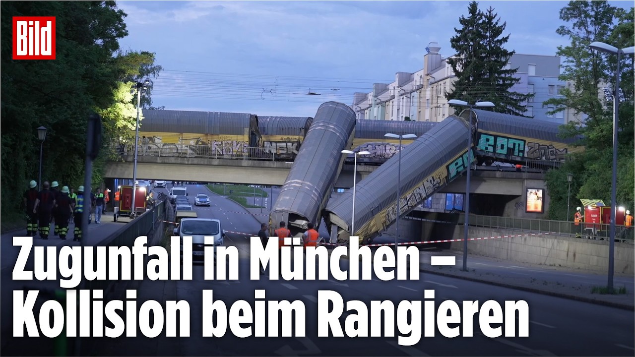 Zugunfall in München: Güterwaggons stürzen von Brücke – Mann lebensgefährlich verletzt