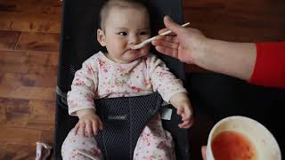baby eats tomato funny video