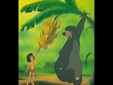 Jungle Book Baloo bear and Mowgli sing The Bare Necessities