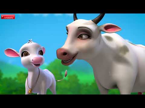ఆవు మరియు దూడ పాట - Cow Song | Telugu Rhymes for Children | Infobells