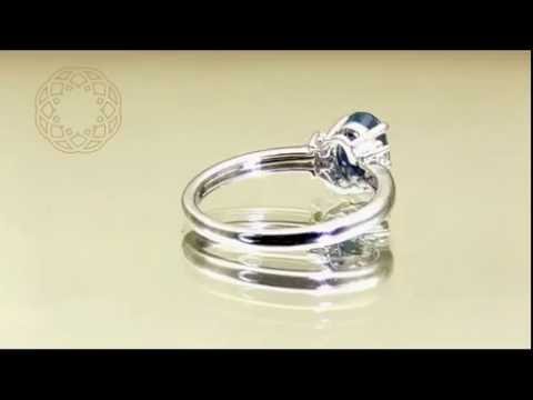 1.54ct GIA Certifed Natural Unheated Sapphire & 0.12ct Diamond 14K White Gold Ring