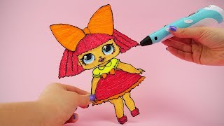 How To Draw LOL Doll Glitter Queen with 3D Pen