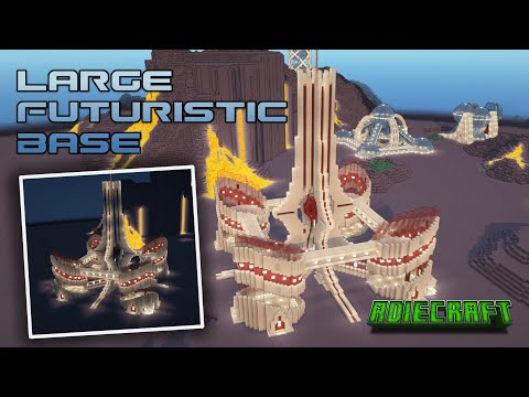 Large Minecraft Futuristic Base - Minecraft Timelapse - Futuristic Tower - Futuristic Mega Base