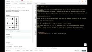 YouTube video 'leetcode 59. Spiral Matrix II -  rotation matrix method follow up example'