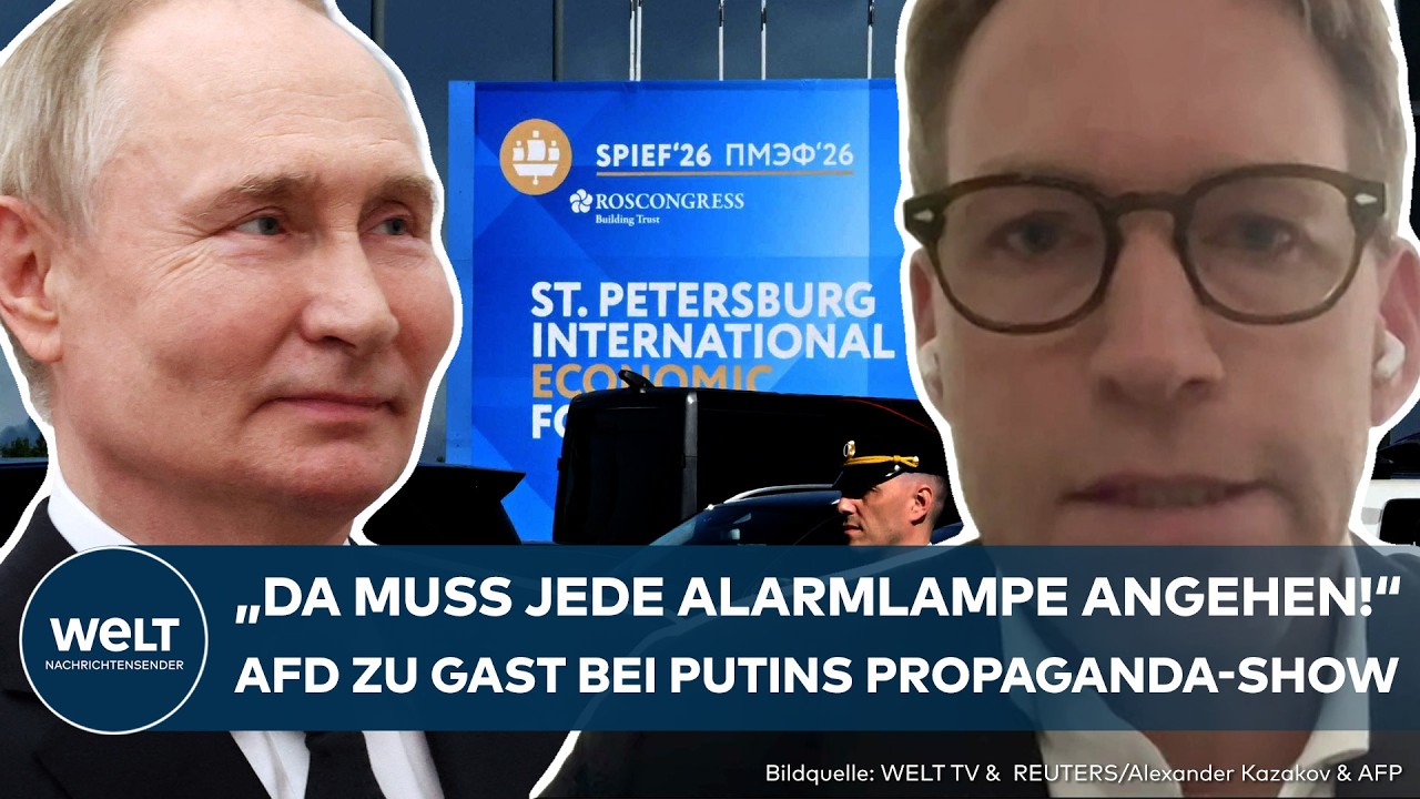 ST. PETERSBURG: Putin lädt AfD zum Wirtschaftsforum ein – "Da muss jede rote Alarmlampe angehen"